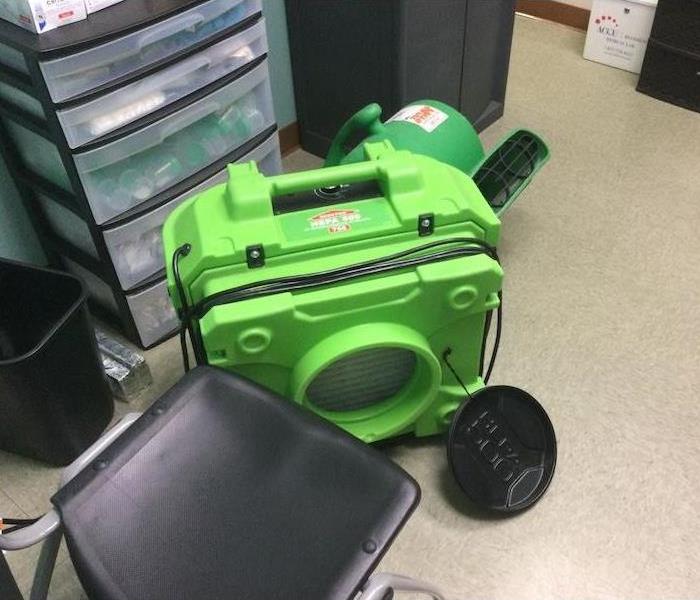SERVPRO drying equipment in office 