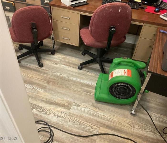 small office, drying wood flooring